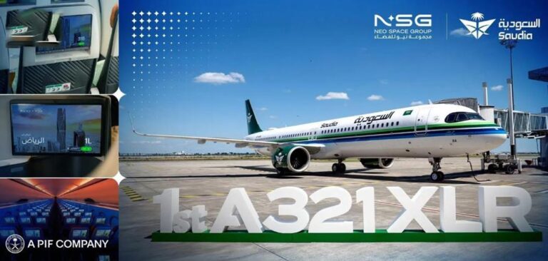 Neo Space Group, Saudia Mark First Line-fit Activation of In-Flight Connectivity on New Airbus A321XLR Neo Space Group, Saudia Mark First Line-fit Activation of In-Flight Connectivity on New Airbus A321XLR - space group